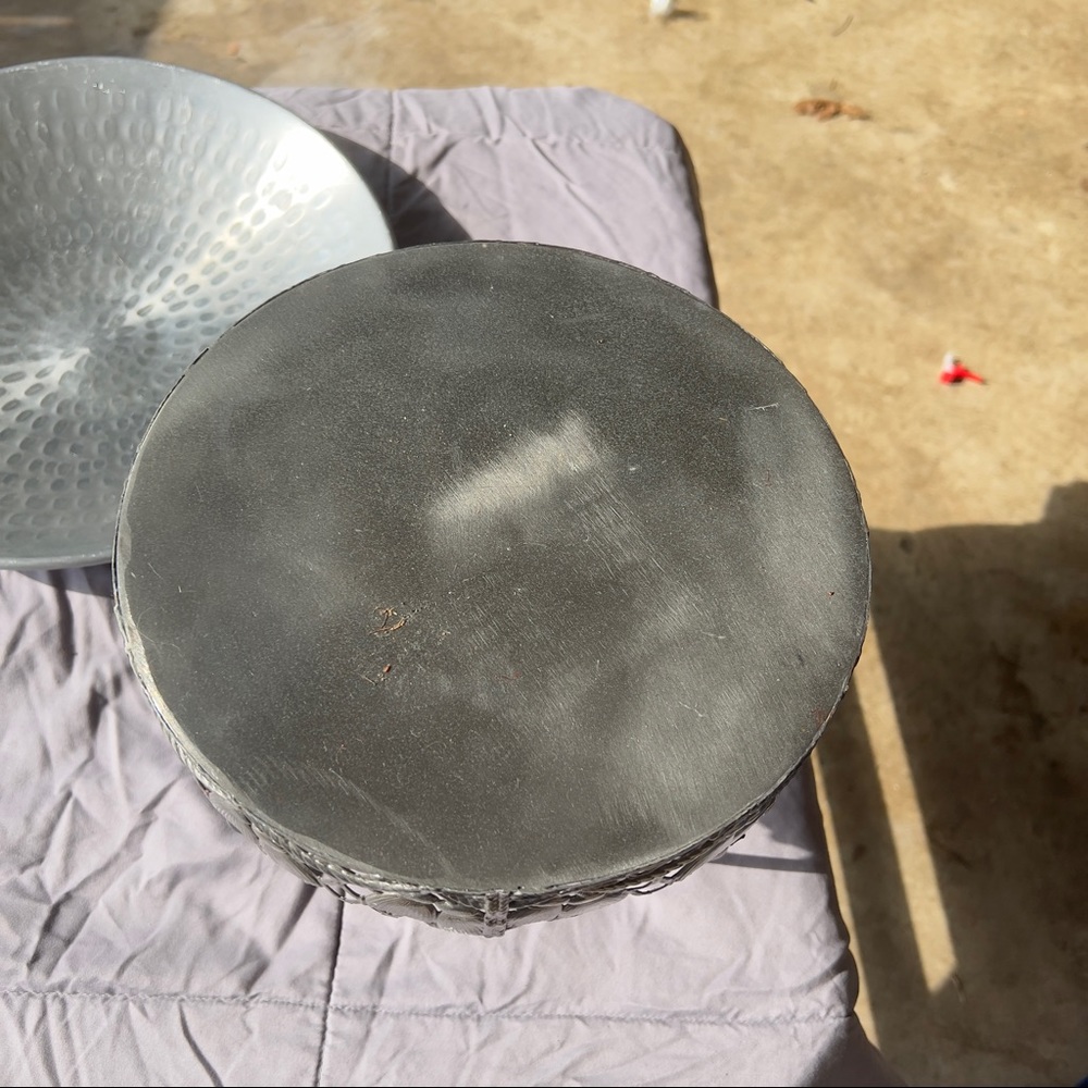 Cake stand and silver platter. $15 for both. - Picture 2 of 4